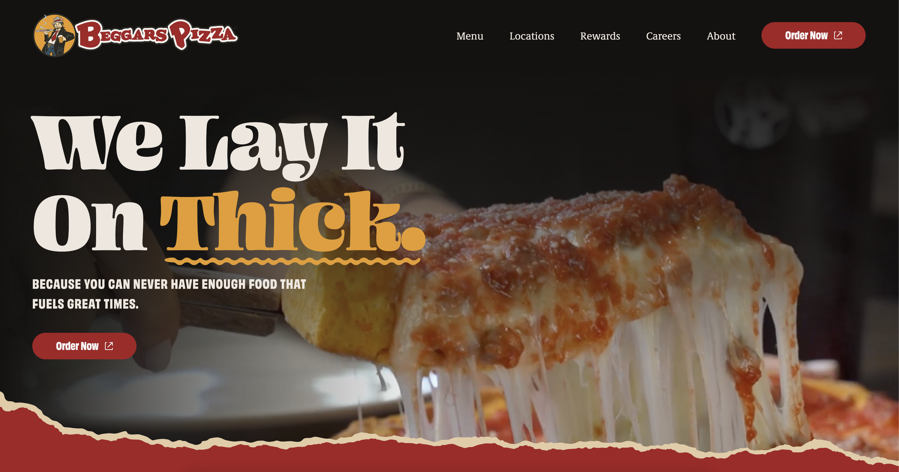 Beggars Pizza Homepage
